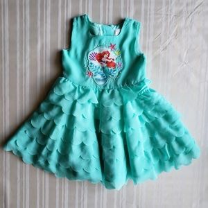 Disney store Ariel the little mermaid teal dress